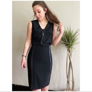 vince black silk sleeveless top